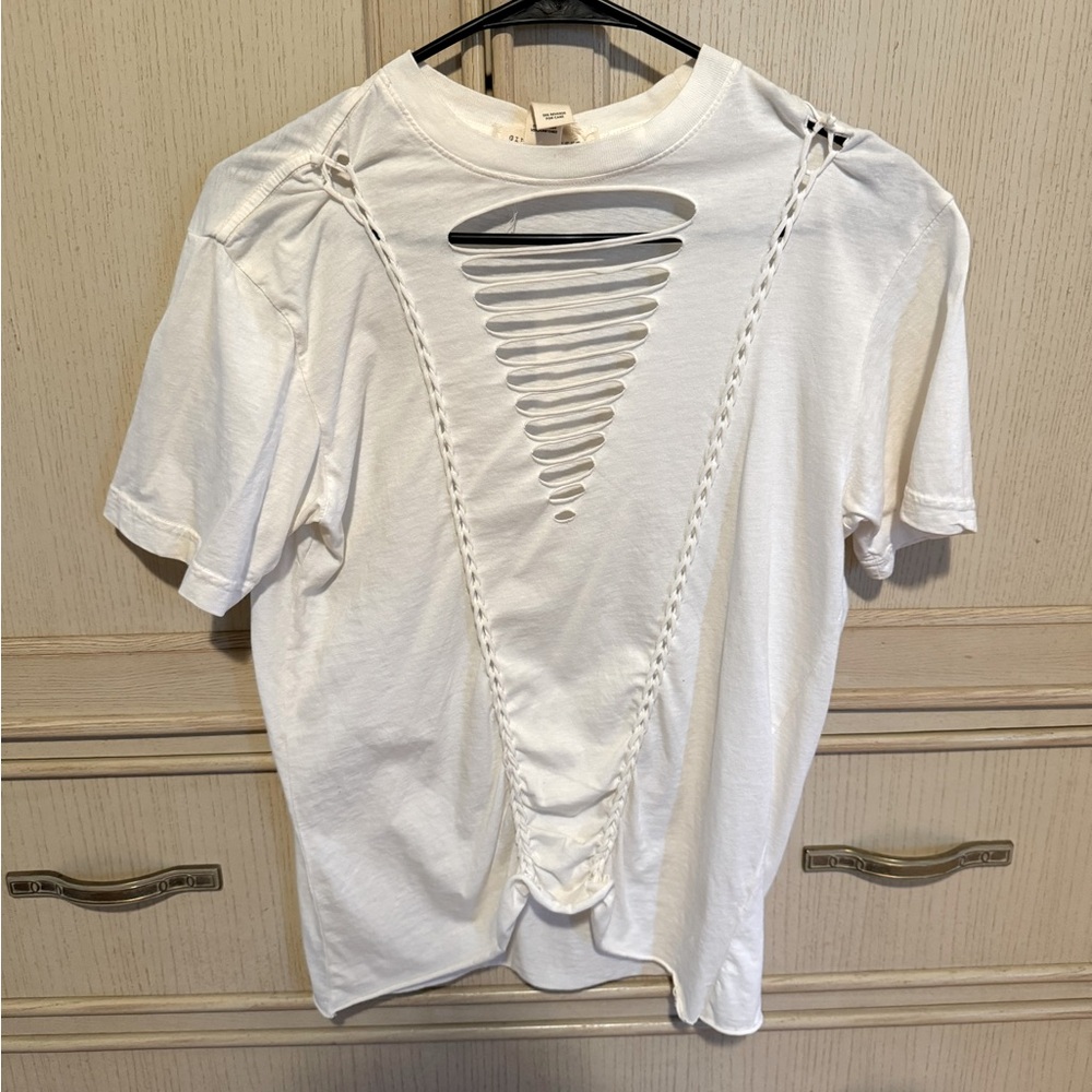 White distressed top